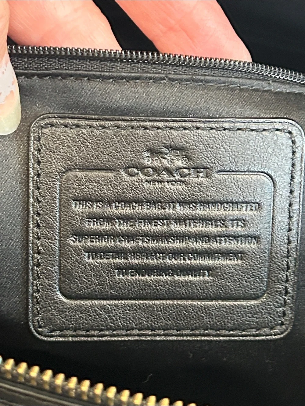 Coach Black Leather & Wool Laptop Tote